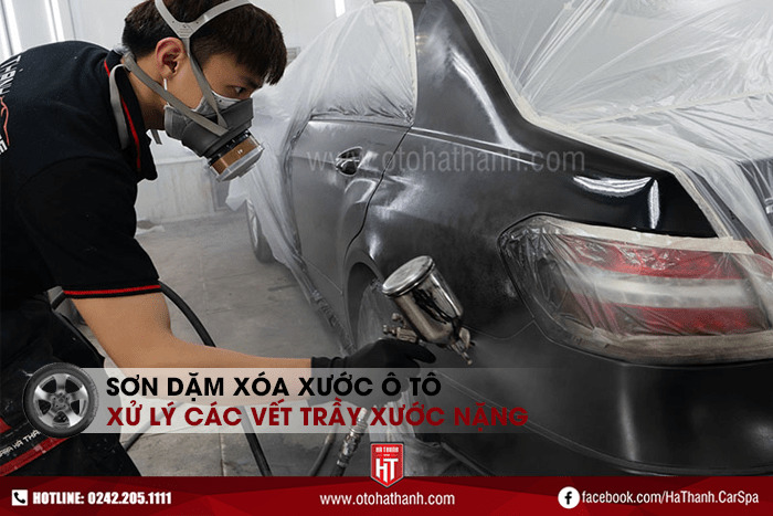 Sơn dặm ô tô xử lý xe ô tô bị trầy xước nhẹ bề mặt